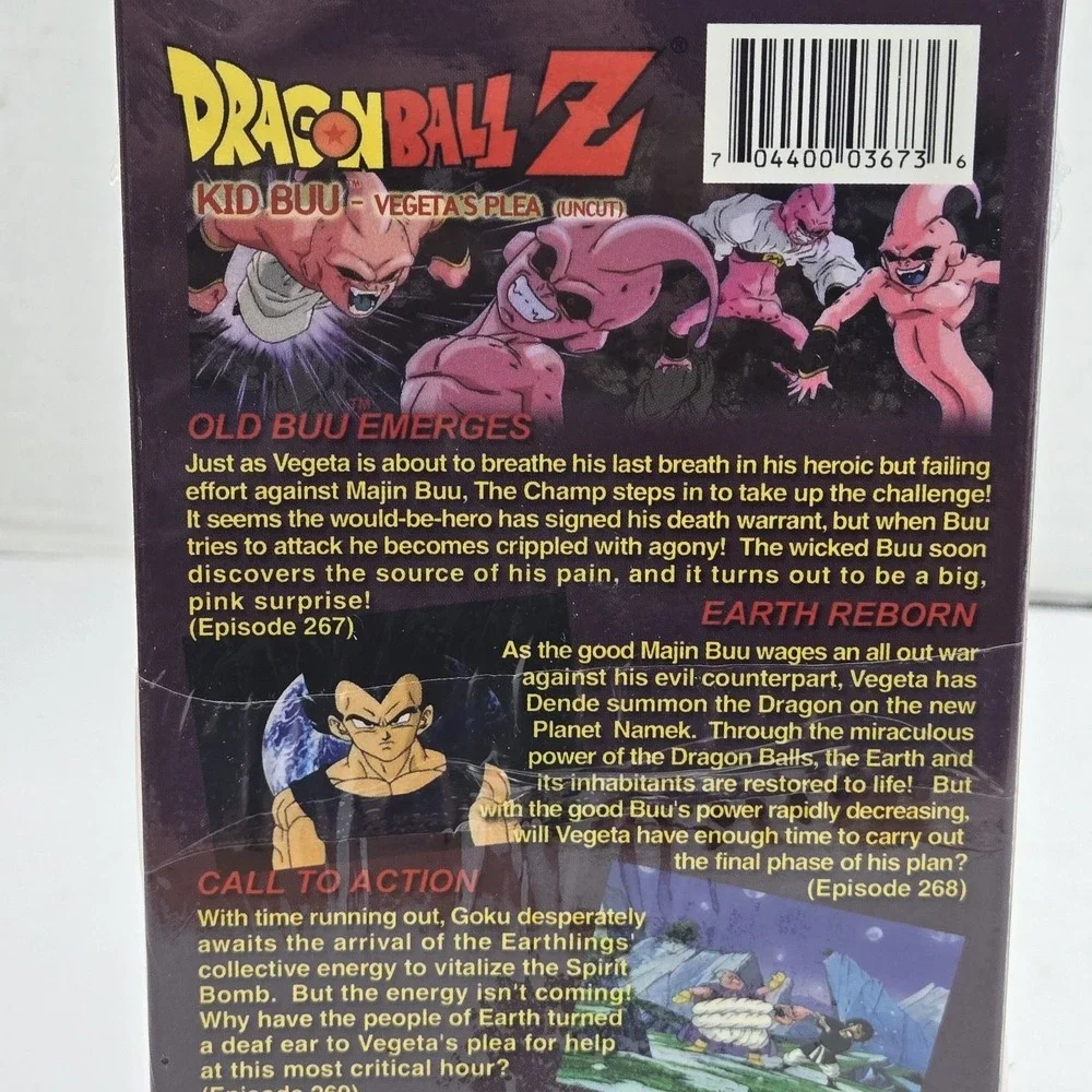 Dragon Ball Z Kid Buu Vegeta's Plea VHS Uncut Version New Sealed Anime DBZ NOS